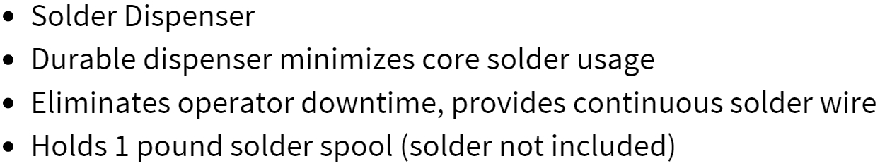 דיספנסר מתקן לגלילי בדיל וולר WELLER SD1000 ABW-2